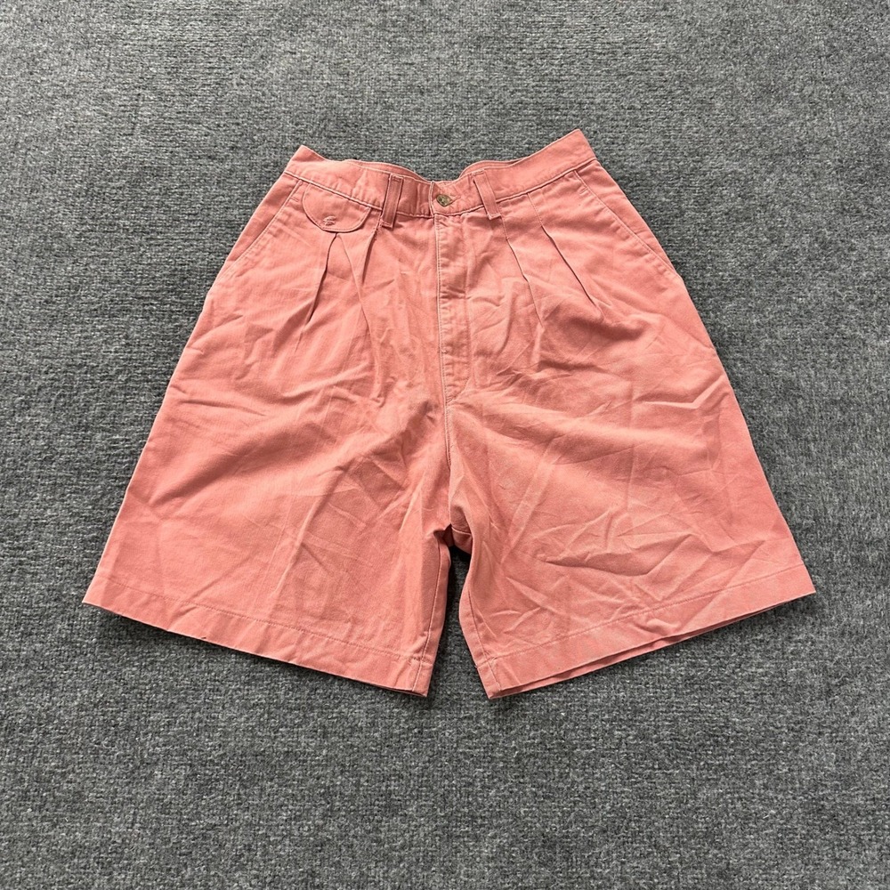 Lee Shorts Womens Size 12 MED Coral Pink Pleated High Waisted Cotton Casual